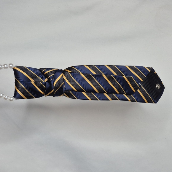 Handcrafted Luxury Fashion Necktie Necklace 📿 (Deep Blue Sea) - Picture 8 of 13